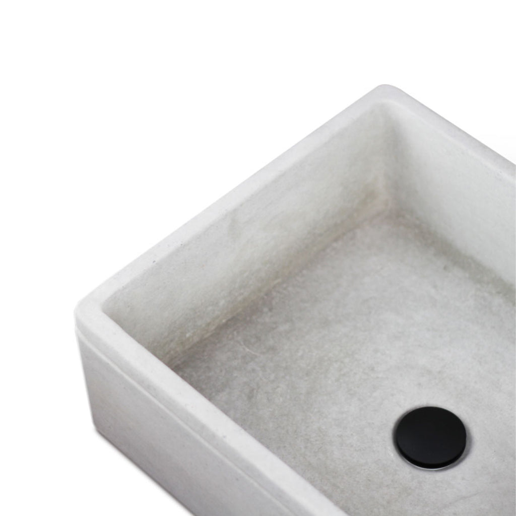 Lavello da esterno in cemento grigio cm 50x40x18h cm modello Liz