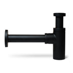 Kit Sifone di scarico e piletta in ottone verniciato nero opaco per lavelli da esterno 1"1/4