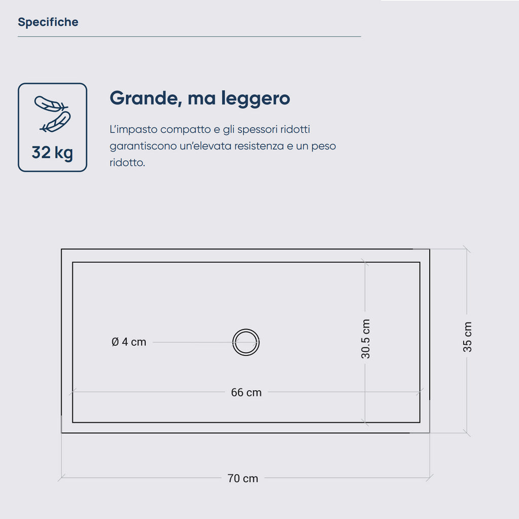 Acquaio da giardino in cemento Grigio cm 70x35x16h cm modello Best XL