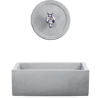 Lavello da esterno con rosone in cemento grigio cm 45x35 cm modello R-Desy