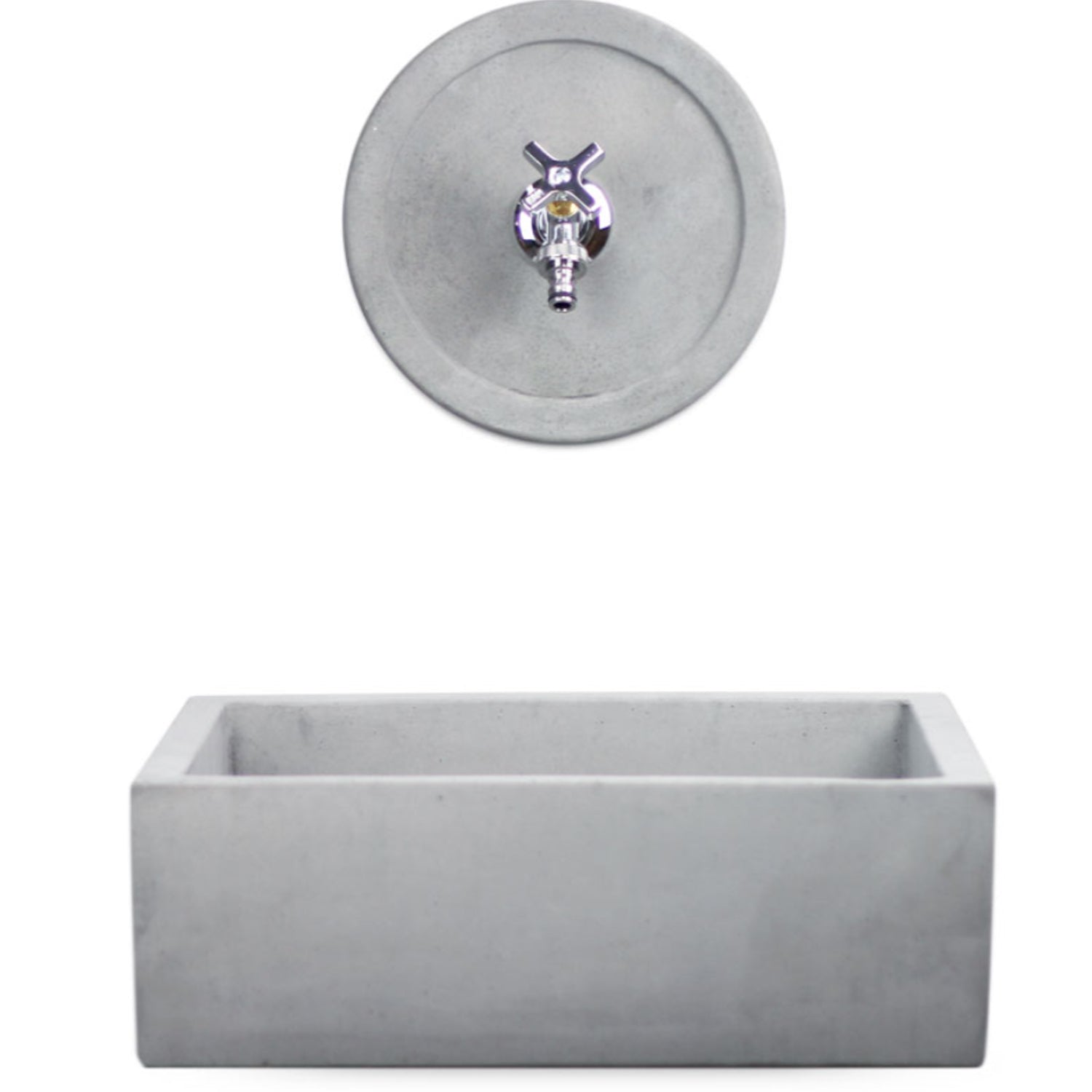 Lavello da esterno con rosone in cemento grigio cm 45x35 cm modello R-Desy