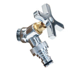 Rubinetto per fontana da giardino in ottone cromato attacco 1/2" a distanza ridotta