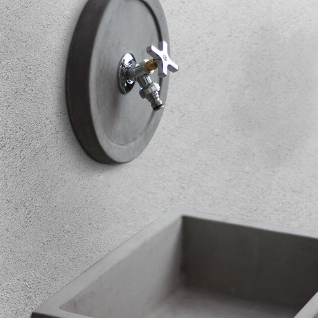 Rubinetto per fontana da giardino in ottone cromato attacco 1/2" a distanza ridotta