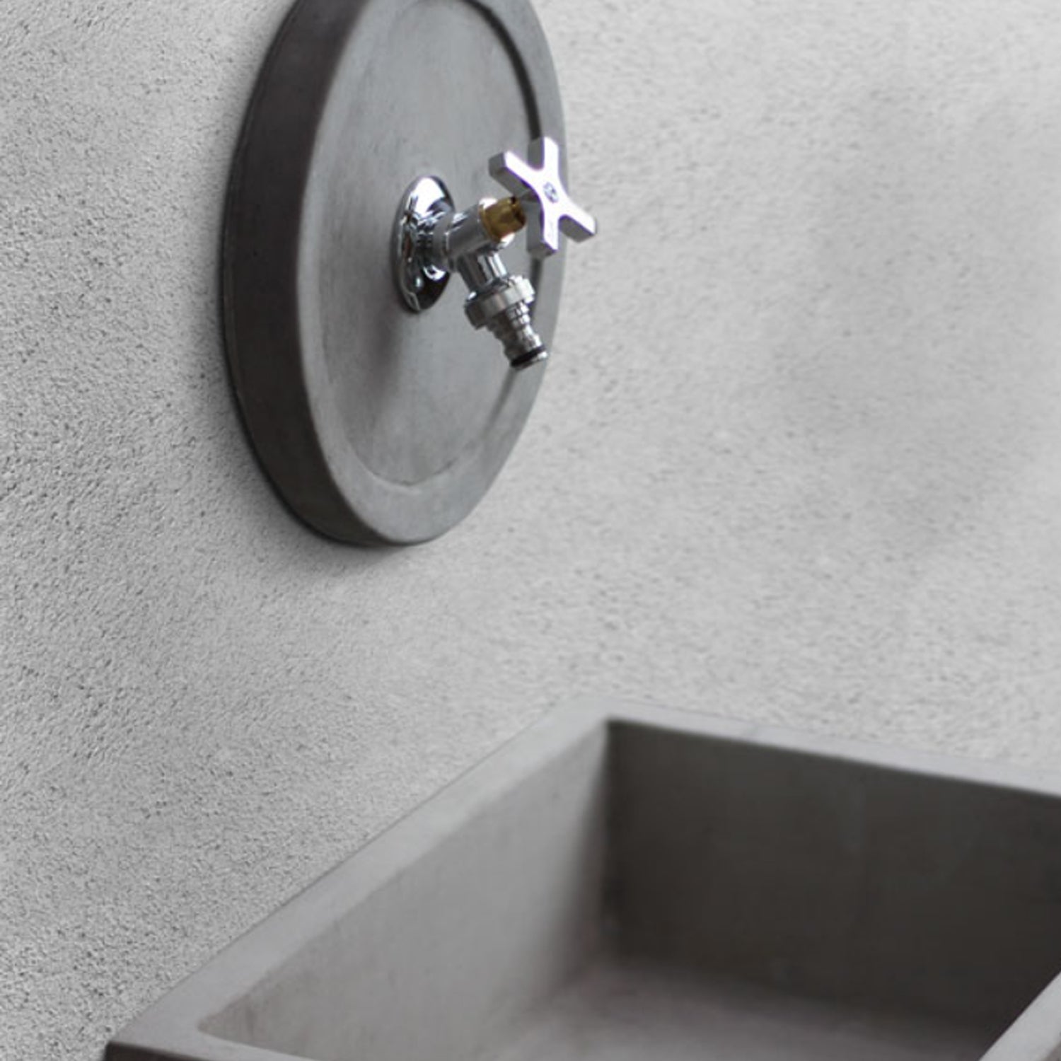 Rubinetto per fontana da giardino in ottone cromato attacco 1/2" a distanza ridotta