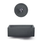 Lavello da esterno con rosone in cemento antracite cm 45x35 cm modello R-Desy