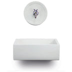 Lavello da esterno con rosone in cemento bianco cm 45x35 cm modello R-Desy