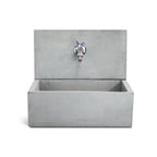 Acquaio da giardino con para-schizzi in cemento grigio cm 45x35 cm modello Q-Desy