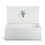 Acquaio da giardino con para-schizzi in cemento bianco cm 45x35 cm modello Q-Desy