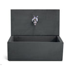 Acquaio da giardino con para-schizzi in cemento antracite cm 45x35 cm modello Q-Desy