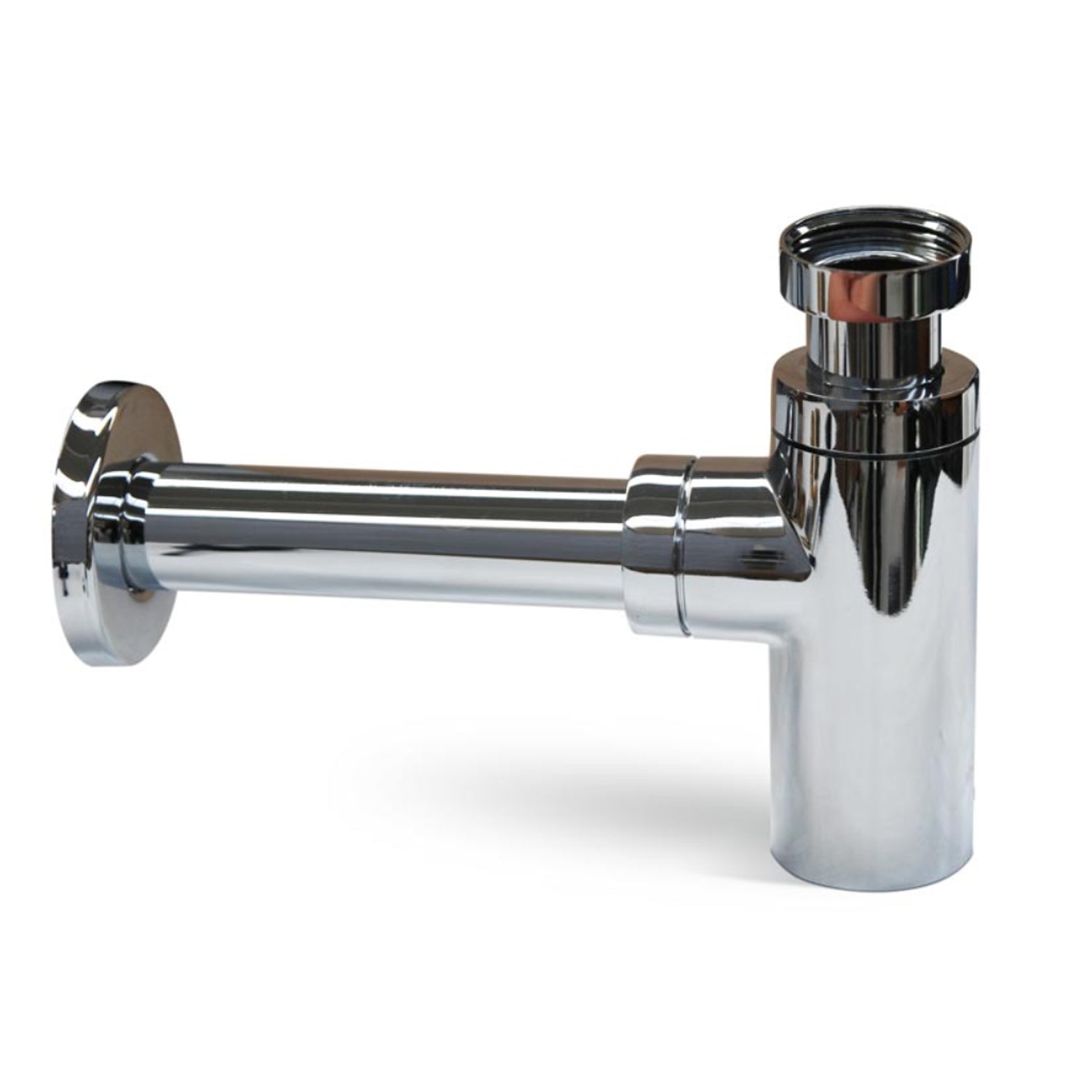 Sifone di scarico a bottiglia in ottone cromato per lavelli da esterno 1"1/4