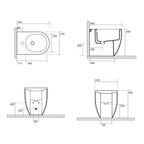 Bidet Filomuro 55x37 cm h50 collezione Flo Kerasan