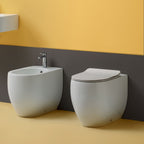 Wc filomuro 56x37 cm scarico traslato collezione Flo Kerasan con sedile soft close