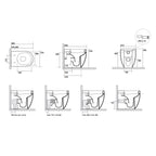 Wc filomuro 56x37 cm scarico traslato collezione Flo Kerasan con sedile soft close