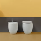 Wc filomuro 55x37 cm h50 scarico traslato collezione Flo Kerasan con sedile soft close