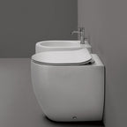 Sanitari filomuro scarico traslato 56x37 cm collezione Flo Kerasan con sedile soft close