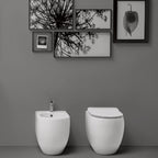 Sanitari filomuro scarico traslato 56x37 cm collezione Flo Kerasan con sedile soft close