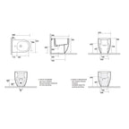 Sanitari filomuro scarico traslato 56x37 cm collezione Flo Kerasan con sedile soft close