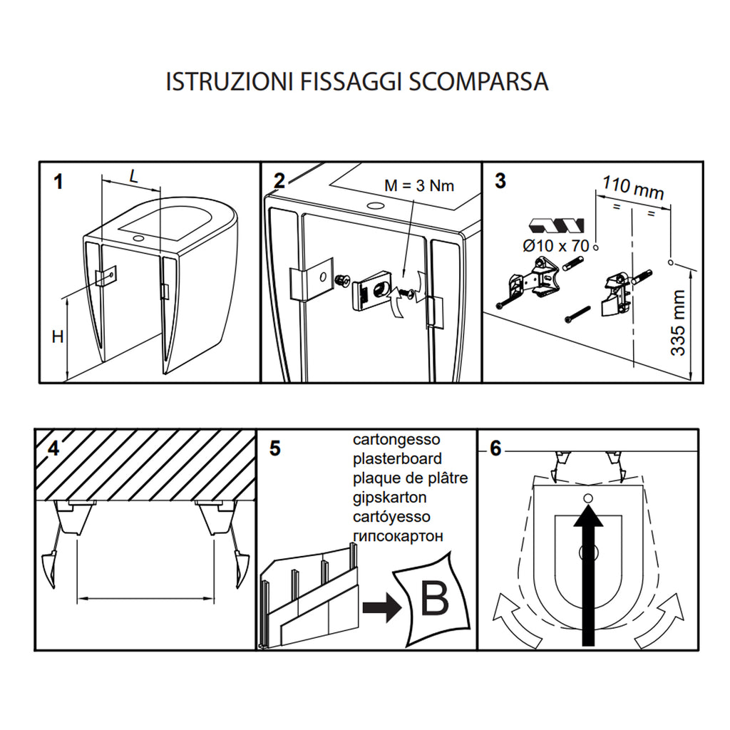 Sanitari filomuro scarico traslato 55x37 cm h50 collezione Flo Kerasan con sedile soft close