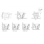 Sanitari filomuro scarico traslato 55x37 cm h50 collezione Flo Kerasan con sedile soft close