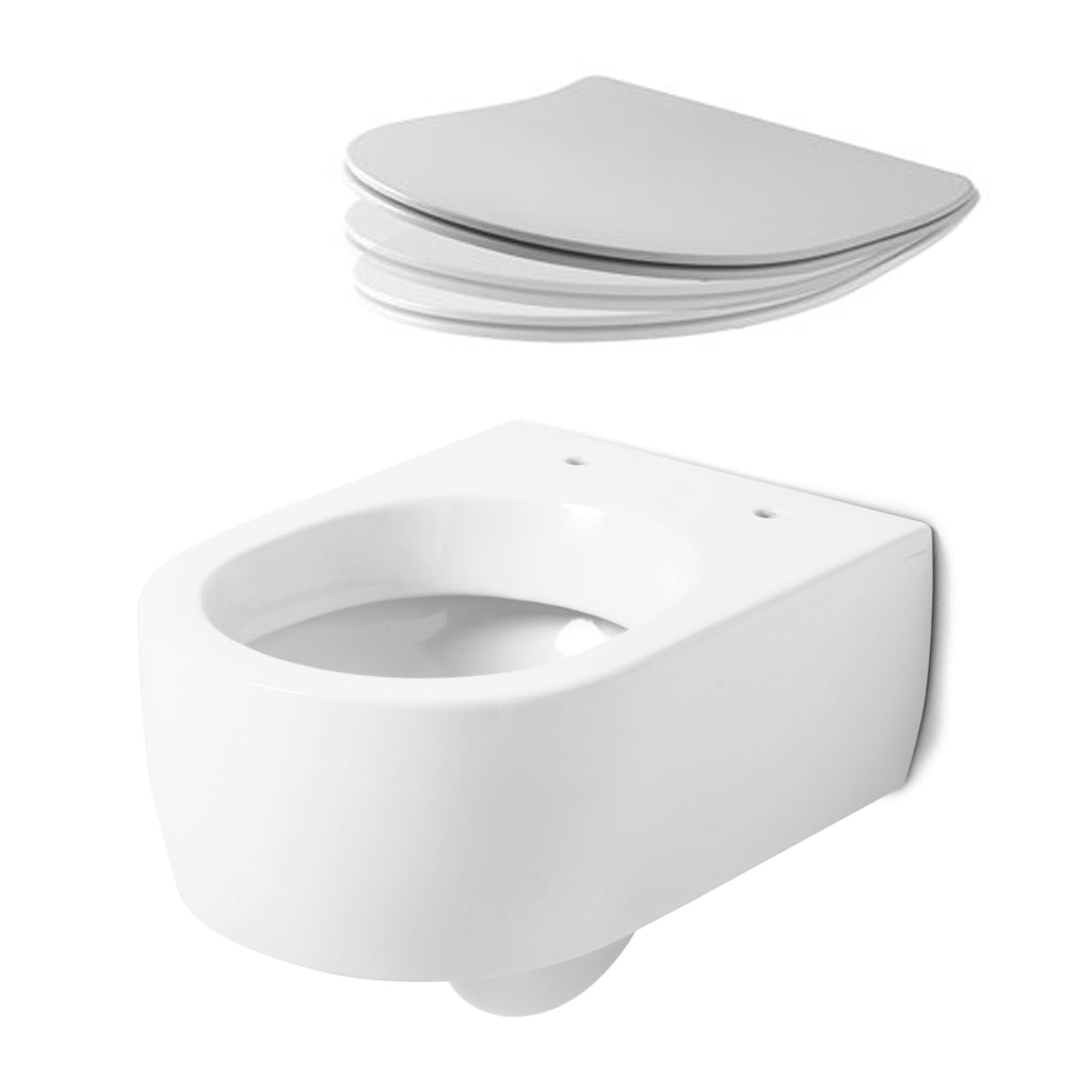 Wc sospeso 50x36 cm collezione Flo Kerasan con sedile soft close
