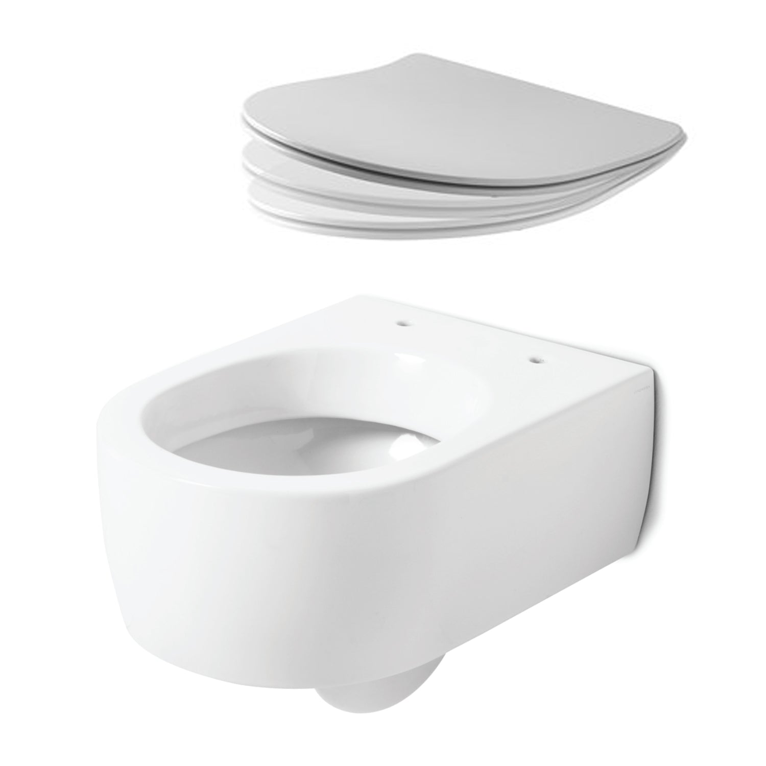 Wc sospeso 50x36 cm collezione Flo Kerasan con sedile soft close