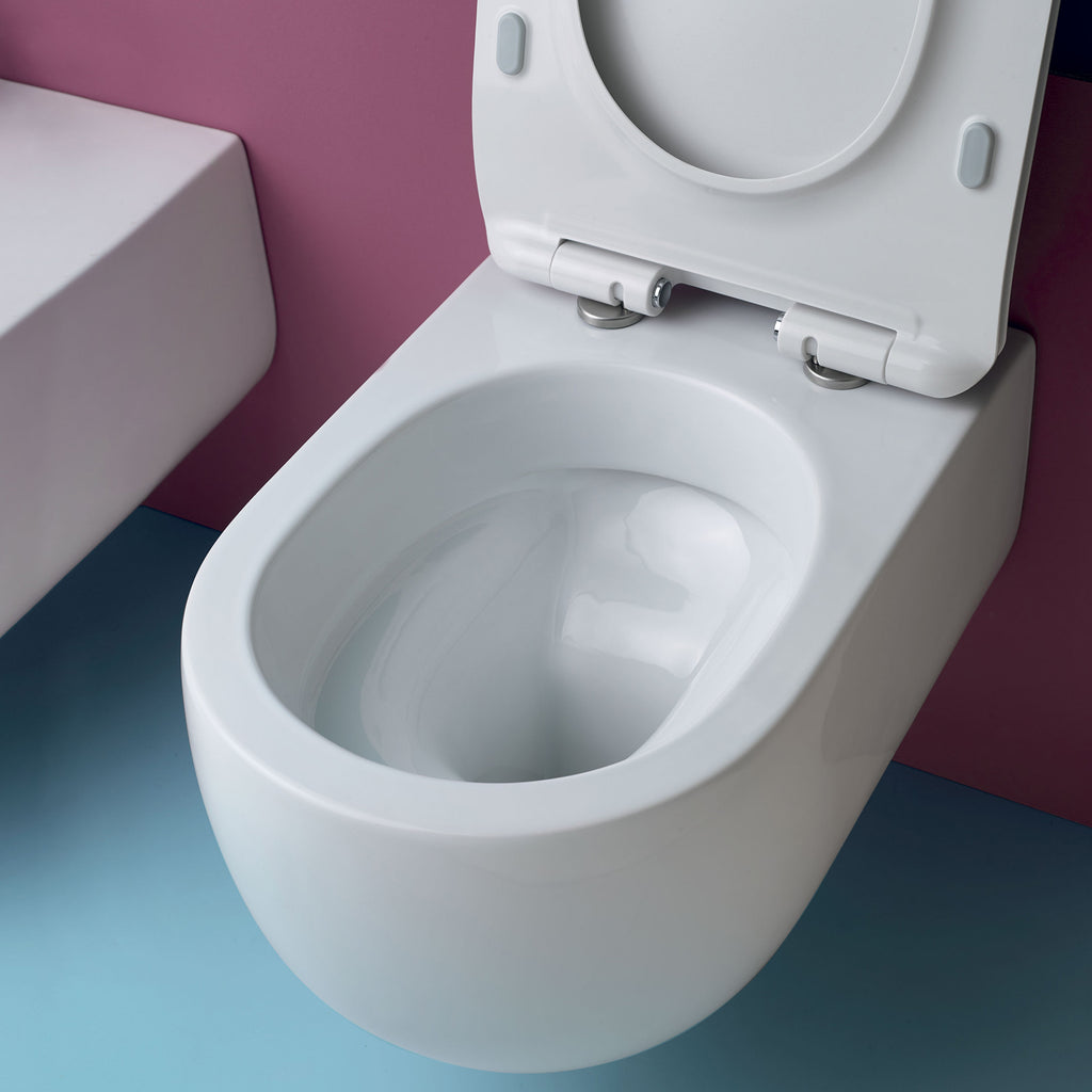 Wc sospeso senza brida 54x37 cm collezione Flo Kerasan con sedile soft close