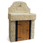 Lavello da giardino con paraschizzi e supporto in cemento con sportello cm 80 modello Serapo Nocciola