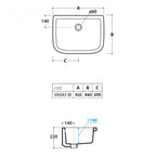 Pilozzo appoggio/sospeso bianco 51x44 serie Iris di Ceramica Globo con foro troppopieno