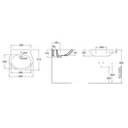 Lavabo Azzurra Clik con colonna 60x51xH88 cm con foro rubinetteria - Bianco lucido