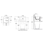 Lavabo Azzurra Tandem con cesto contenitore e foro rubinetteria 44x43 cm - Bianco lucido