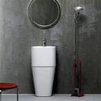 Lavabo Azzurra Tandem con cesto contenitore 44x43 cm - Bianco lucido