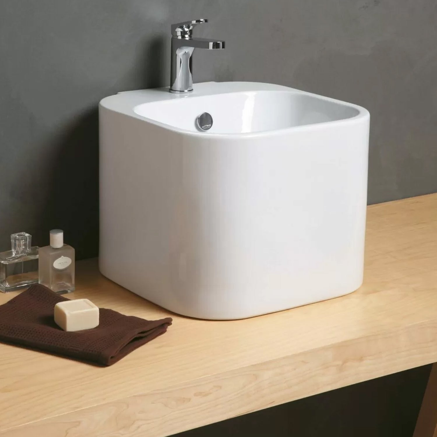 Lavabo Azzurra Tandem 44x43 cm sospeso/appoggio - Bianco lucido