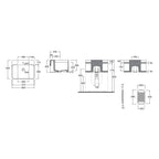 Lavabo sospeso Azzurra Anfibio 60x50 cm con piano in legno con foro rubinetteria - Bianco lucido