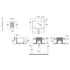 Lavabo sospeso Azzurra Anfibio 60x50 cm con piano in legno - Bianco lucido