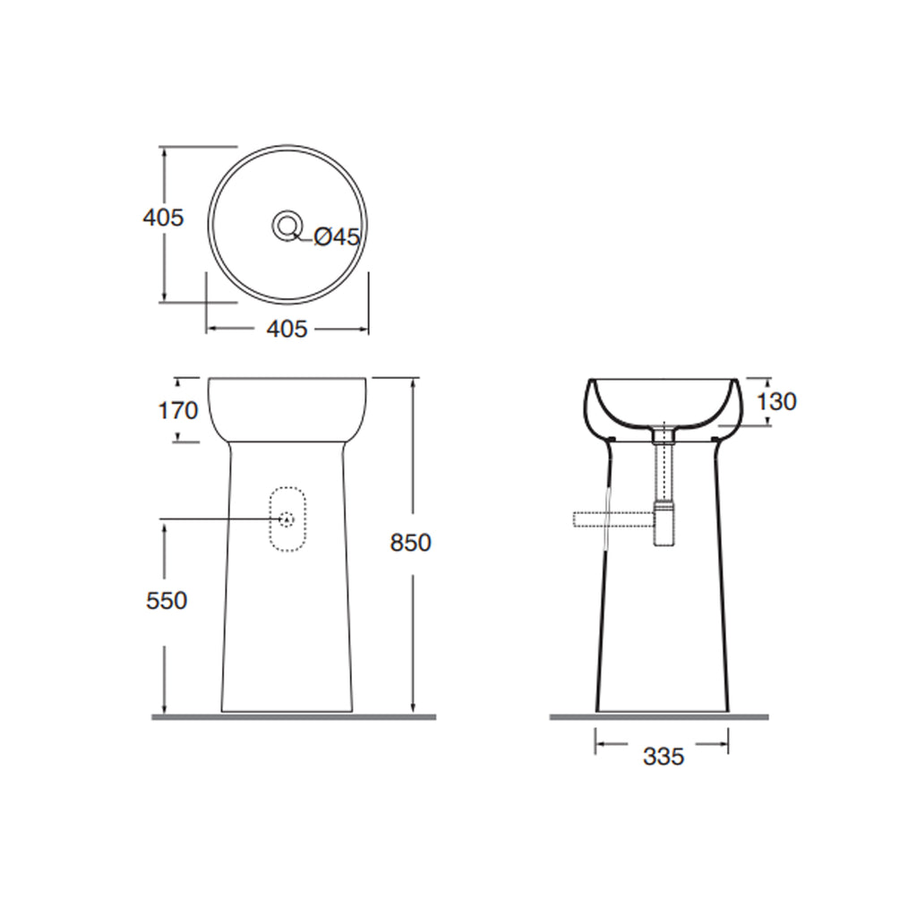 Lavabo freestanding Azzurra Graal Ã˜40