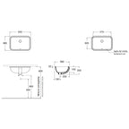 Lavabo sottopiano Azzurra Built-in Under 55x38 cm con foro troppopieno - Bianco lucido