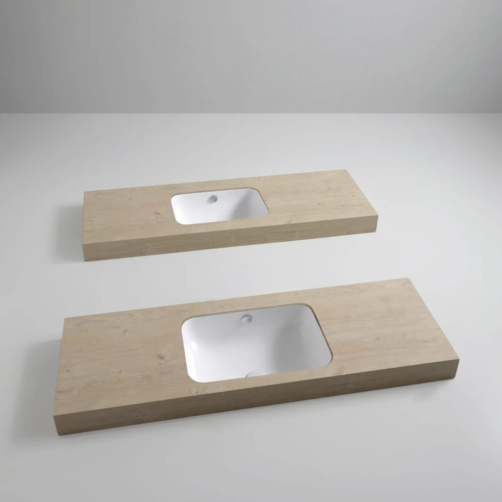 Lavabo sottopiano Azzurra Built-in Under 50x38 cm con foro troppopieno - Bianco lucido