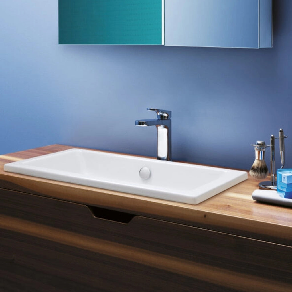 Lavabo ad incasso Azzurra Built-in Dual 80x37 cm con foro troppopieno - Bianco lucido