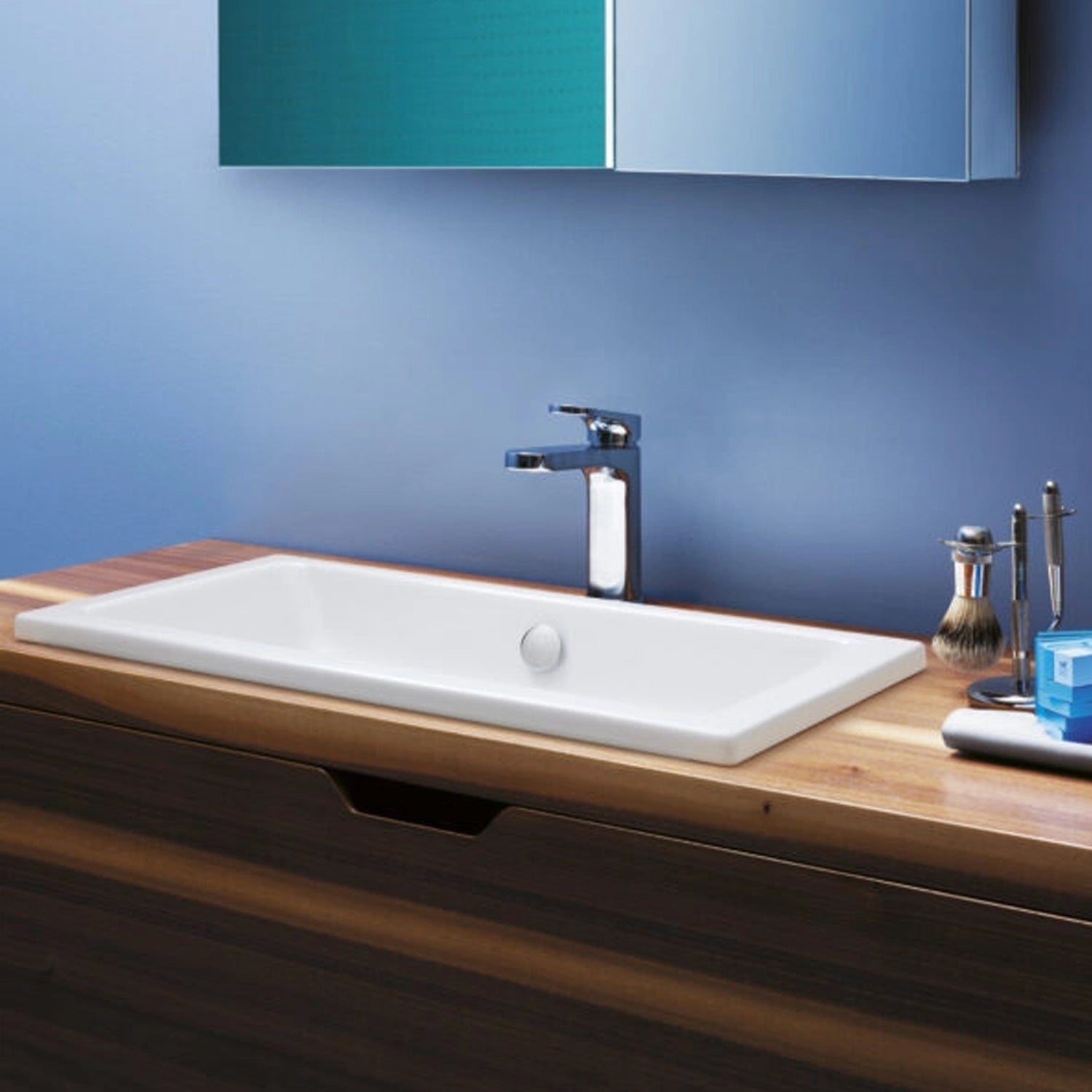 Lavabo ad incasso Azzurra Built-in Dual 80x37 cm con foro troppopieno - Bianco lucido
