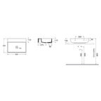 Lavabo da appoggio Azzurra linea Leuca 60x45 cm - Bianco lucido