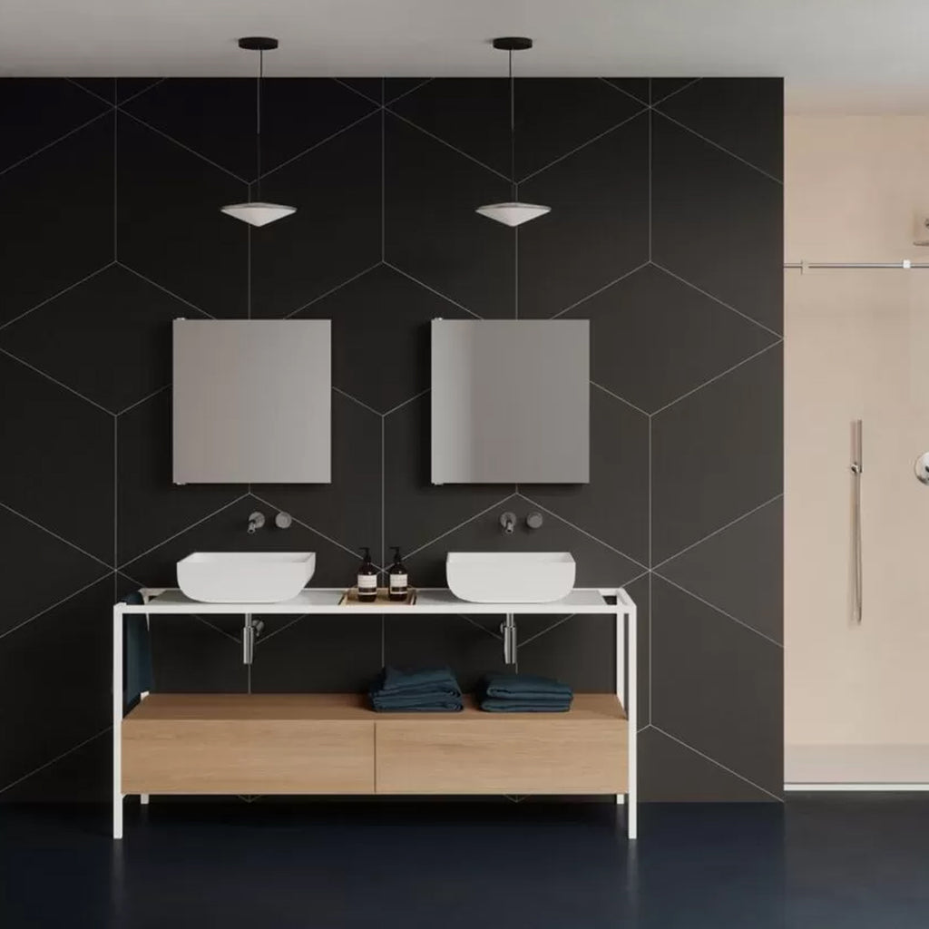 Lavabo da appoggio Azzurra linea Leuca 45x39 cm - Bianco lucido