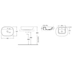 Lavabo da appoggio Azzurra Elegance Zip 60x45 cm con foro - Bianco lucido