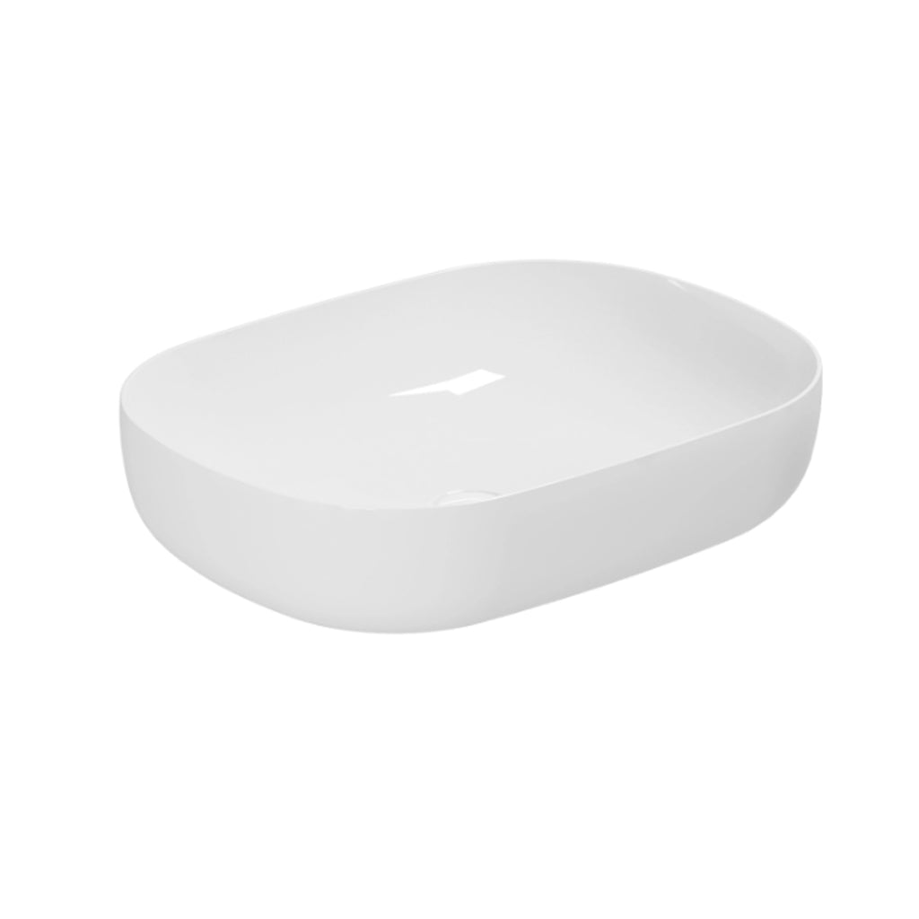 Lavabo da appoggio Azzurra Elegance Zip 60x45 cm senza foro - Bianco lucido