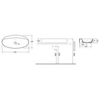 Lavabo da appoggio Ceramica Azzurra Elegance 90x44 cm - Bianco Lucido