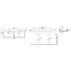 Lavabo da appoggio/sospeso squadrato con doppia vasca Ceramica Azzurra Elegance 122x45 cm con fori rubinetteria