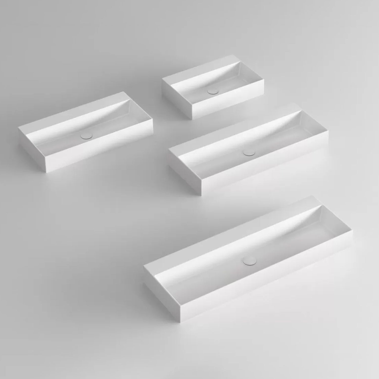 Lavabo da appoggio/sospeso squadrato Ceramica Azzurra Elegance 122x45 cm