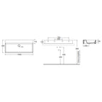 Lavabo da appoggio/sospeso squadrato Ceramica Azzurra Elegance 102x45 cm senza foro rubinetteria