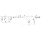 Lavabo da appoggio/sospeso squadrato di Ceramica Azzurra serie Elegance 81x46 cm con piano a destra e foro rubinetteria