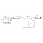 Lavabo da appoggio/sospeso squadrato di Ceramica Azzurra serie Elegance 65x45 cm con piano a destra e foro rubinetteria