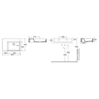 ELLP06545LQ0BI - Lavabo da appoggio/sospeso squadrato di Ceramica Azzurra serie Elegance 65x45 cm con piano a sinistra